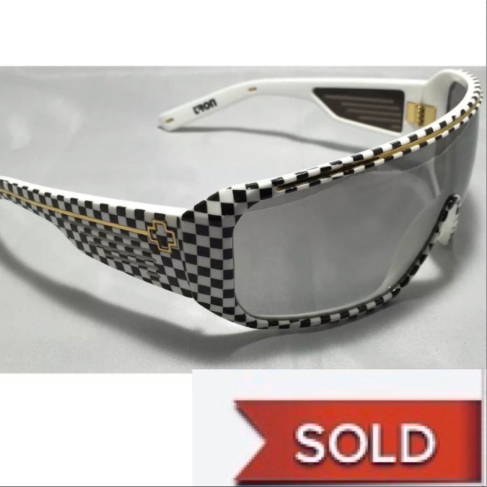 SOLD!  Vintage Spy Optic Tron Checkered Sunglasses